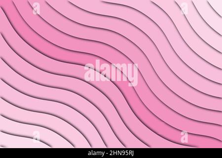 Gewellte und geometrische Linien abstrakter Hintergrund, rosa Verlaufslinien Formen. Hochwertige Illustration Stockfoto