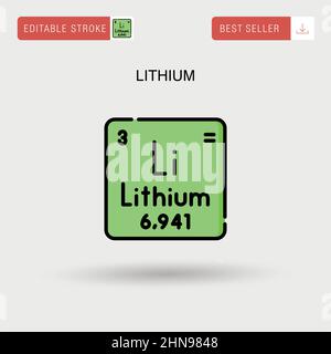 Einfaches Lithium-Vektor-Symbol. Stock Vektor