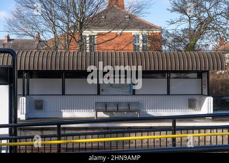 Ilford Road Station, an der Tyne and Wear Metro Elektro-Stadtbahn, Newcastle upon Tyne, Großbritannien. Stockfoto
