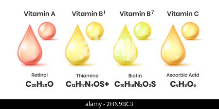Formeln für Vitaminöle Stock Vektor
