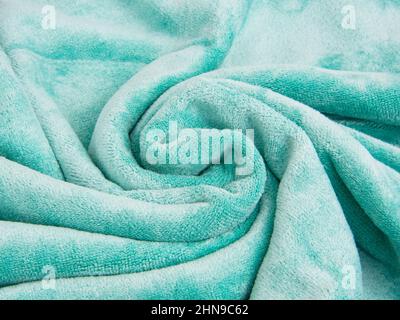 Grün Microfaser Stoff Material Handtuch Hintergrund Stockfoto
