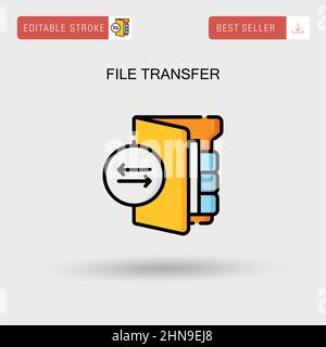 Einfaches Vektorsymbol für Dateiübertragung. Stock Vektor