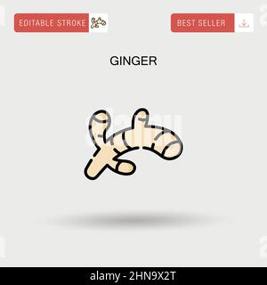 Einfaches Vektor-Symbol für Ingwer. Stock Vektor