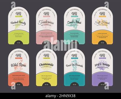 Kosmetische Creme Etikett für Container-Paket-Design Stock Vektor