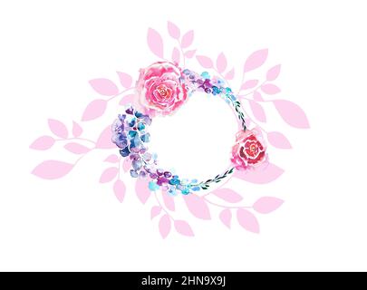 Aquarell Blumen Rahmen. Vector Illustration Stock Vektor