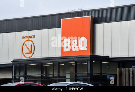 Lewes Road Retail Park in Brighton mit einem B&Q Do IT Yourself Store Stockfoto