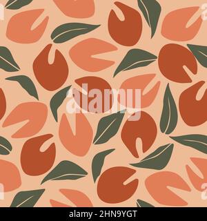 Blumenmuster mit Physalis-Blüten. Vektorgrafik. Tropische Pflanzen. Modernes exotisches Design für Papier, Bezug, Stoff, Inneneinrichtung. Exotisch Stock Vektor