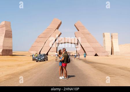 Allahs Tür, Eingang zum Ras Mohammed Nationalpark. Sharm el Sheikh, Sinai-Halbinsel, Ägypten. 13th. Oktober 2021. Stockfoto