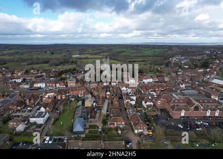 Tenterden Kent UK Luftdrohne von High Street und Stadtzentrum Stockfoto