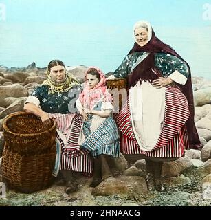 Fishwives, Newhaven in der Nähe von Edinburgh, Schottland, viktorianische Zeit Stockfoto