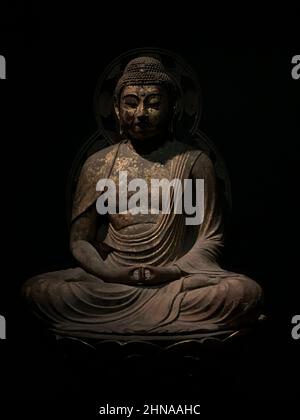 Amida, der Buddha des unendlichen Lichts (Amitabha), Met Museum, NYC Stockfoto