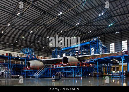 Lufthansa Technik Flugzeugwartung Hangar in Malta Stockfoto