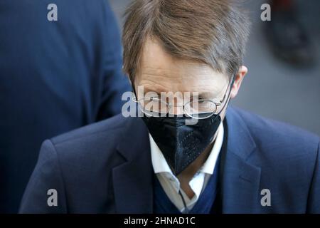 Berlin, 13. Februar 2022. Dr. Karl Lauterbach, Bundesgesundheitsminister, bei der Wahl des deutschen Bundespräsidenten. Stockfoto