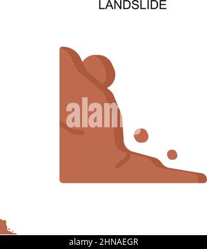Einfaches Vektorsymbol für Erdrutsch. Illustration Symbol Design-Vorlage für Web mobile UI-Element. Stock Vektor