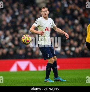 13. Februar 2022 - Tottenham Hotspur gegen Wolverhampton Wanderers - Premier League Dejan Kulusevski von Tottenham Hotspur während des Spiels gegen Wolves Bildnachweis: © Mark Pain / Alamy Live News Stockfoto