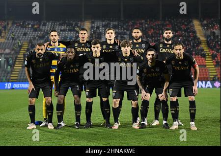 Cremona, Italien. 15th. Februar 2022. Parma während des Spiels der US Cremonese gegen Parma Calcio, Italienisches Fußballspiel der Serie B in Cremona, Italien, Februar 15 2022 Quelle: Independent Photo Agency/Alamy Live News Stockfoto