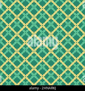 Nahtlose grüne und goldene Ornamente im arabischen Stil. Geometrischer abstrakter Hintergrund. Muster für Hintergrundbilder und Hintergründe Stockfoto