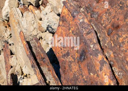 Die SS Dominator landete 1961 in der Nähe von Rancho Palos Verdes in Südkalifornien und rostet seitdem. Stockfoto