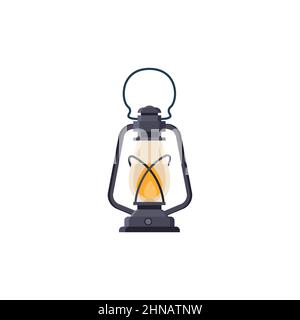 Vintage Camping Laterne isoliert auf weißem Hintergrund. Vektor-Illustration in einem flachen Stil. eps 10 Stock Vektor