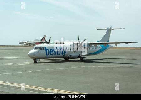 Bestfly Cape Verde ATR 72-600 Flugzeuge am Amílcar Cabral (Sal) International Airport, Sal, República de Cabo (Kap Verde) Stockfoto