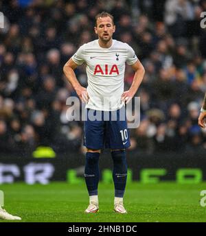 13. Februar 2022 - Tottenham Hotspur gegen Wolverhampton Wanderers - Premier League Harry Kane von Tottenham Hotspur im Spiel gegen Wolves Bildnachweis : © Mark Pain / Alamy Live News Stockfoto