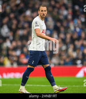 13. Februar 2022 - Tottenham Hotspur gegen Wolverhampton Wanderers - Premier League Harry Kane von Tottenham Hotspur im Spiel gegen Wolves Bildnachweis : © Mark Pain / Alamy Live News Stockfoto