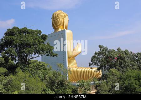Statue von Buddha im Dhamma Chakka Position am Goldenen Tempel von Dambulla in Sri Lanka Stockfoto