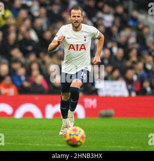 13. Februar 2022 - Tottenham Hotspur gegen Wolverhampton Wanderers - Premier League Harry Kane von Tottenham Hotspur im Spiel gegen Wolves Bildnachweis : © Mark Pain / Alamy Live News Stockfoto