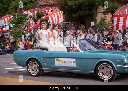 Nagoya, Japan – 20. Oktober 2019: Die Parade der Vertreter der Partnerstädte von Nagoya während des Herbstfestivals in Nagoya. Nagoya. Japan Stockfoto