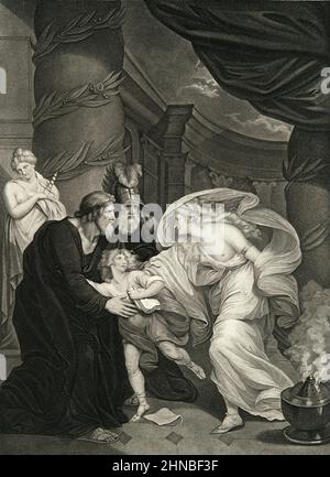 Lucius von Lavinia im Tutus-Garten in Rom aus Shakespeares Titus Andronicus, Akt 4, Szene 1 Stockfoto