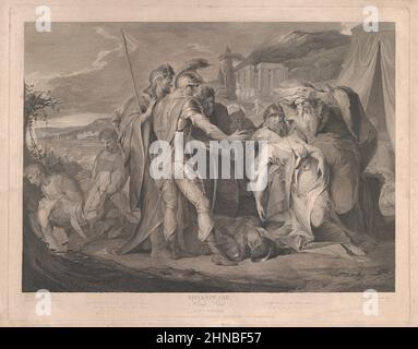 König Lear weint über den Körper von Cordelia aus Shakespeares König Lear, Akt 5, Szene 3 Stockfoto