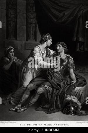 Der Tod von Mark Antony aus Shakespeares Antony und Kleopatra, Akt 4, Szene 15 Stockfoto