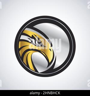 Symbol Für Gold Silver Hawk Emblem Logo Stock Vektor