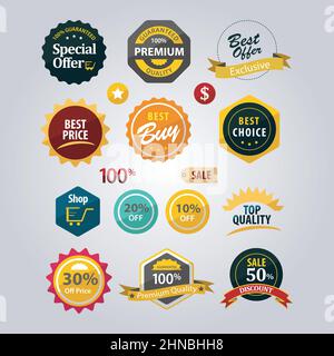 Premium Discount Sticker Logo Zeichen Symbol Abzeichen Stock Vektor