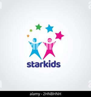 Symbol Für Buntes Logo Für Kinder Mit Sternzeichen Stock Vektor