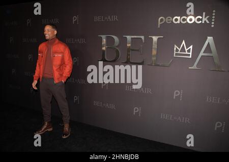 09. Februar 2022 - Santa Monica, Kalifornien - Will Smith. Die neue Serie „Bel-AirÃ“ von Pfacock, Premiere Party und Drive-Thru Screening, fand im Barker Hangar statt. (Bild: © Billy Bennight/AdMedia über ZUMA Press Wire) Stockfoto