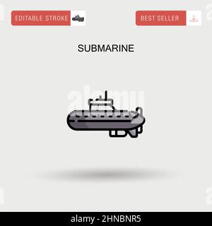 Einfaches Vektorsymbol für U-Boote. Stock Vektor