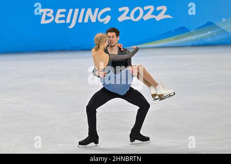 PEKING, CHINA - 14. FEBRUAR: Juulia Turkkila und Matthias Versluis vom Team Finnland skaten während des Ice Dance Free Dance am 10. Tag der Beijing 20 Stockfoto