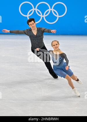 PEKING, CHINA - 14. FEBRUAR: Juulia Turkkila und Matthias Versluis vom Team Finnland skaten während des Ice Dance Free Dance am 10. Tag der Beijing 20 Stockfoto