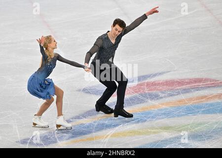 PEKING, CHINA - 14. FEBRUAR: Juulia Turkkila und Matthias Versluis vom Team Finnland skaten während des Ice Dance Free Dance am 10. Tag der Beijing 20 Stockfoto