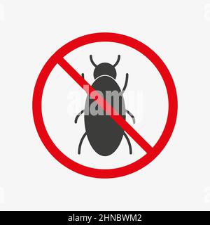 Kein Schädlingsvektor-Symbol. Schädlingsbekämpfung. Kein Insektenschild Stock Vektor