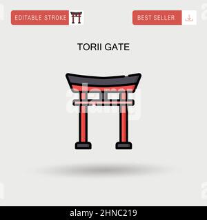 Einfaches Vektor-Symbol für Torii-Gate. Stock Vektor