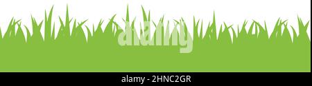 Nahtlose Panorama-GrasSilhouette für Design isoliert auf weißem Hintergrund. Stock Vektor