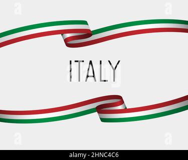 Die Flagge Italiens wellig, Poster Konzept, Karte, Banner, Hintergrunddesign Stock Vektor