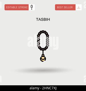 Einfaches Vektor-Symbol von Tasbih. Stock Vektor