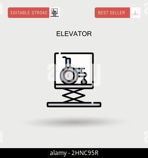 Einfaches Vektorsymbol für den Aufzug. Stock Vektor