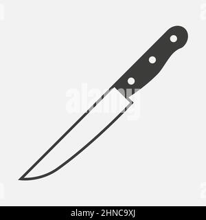 Vektorsymbol für Küchenmesser auf weißem Hintergrund Stock Vektor