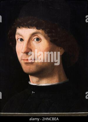 Antonello da Messina. Porträt eines Mannes. Ca. 1472 - 1476. Öl auf der Platte. 27,5 x 21 cm Stockfoto