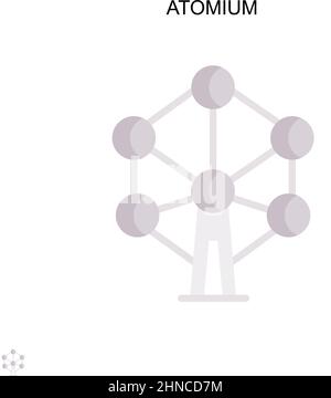Einfaches Vektorsymbol von Atomium. Illustration Symbol Design-Vorlage für Web mobile UI-Element. Stock Vektor