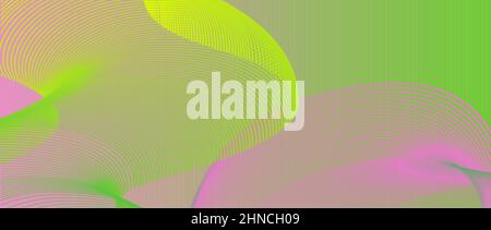 Abstrakter Hintergrund mit welligen Formen und Verläufen in Fluor-Farben Stock Vektor